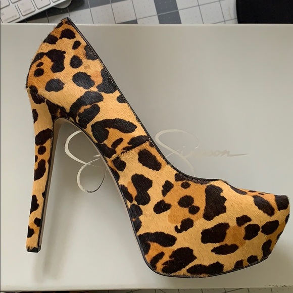 Jessica Simpson Lovie Leopard Platform Heels 8.5 - Picture 2 of 10